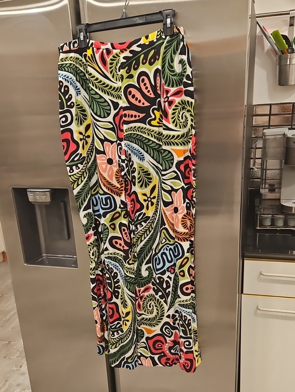 💕TRINA TURK💕 Tavia Wide-Leg Pant ~ Tiki Multi-Color Festival Boho Print 12 NWT - Picture 7 of 14